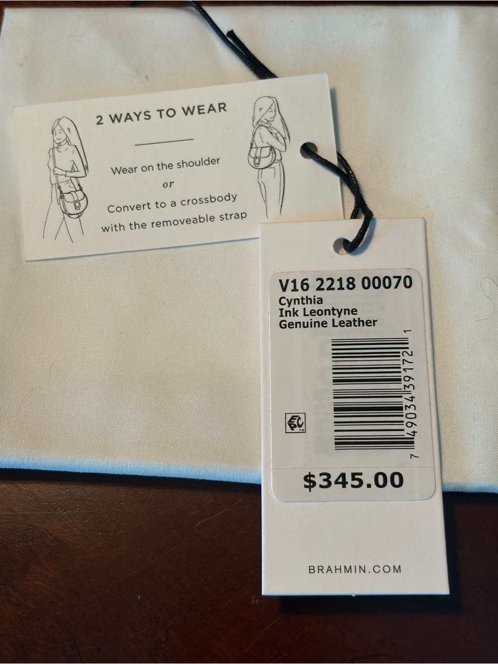 Cynthia Ink Leontyne Brahmin bag with matching clutch - Picture 6 of 9